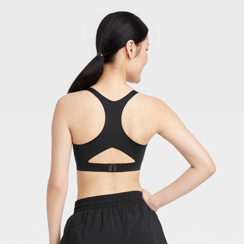 Women's High Support Embossed Racerback Run Sports Bra - All in Motion  Black XL