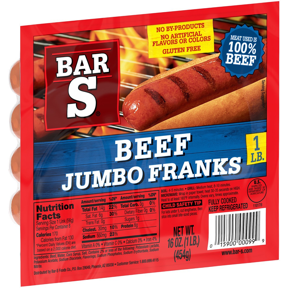 slide 4 of 9, Bar-S Bar S Frank Beef Jumbo, 16 oz