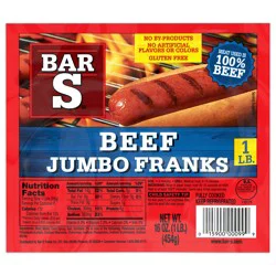 Bar-S Beef Jumbo Franks 16 oz