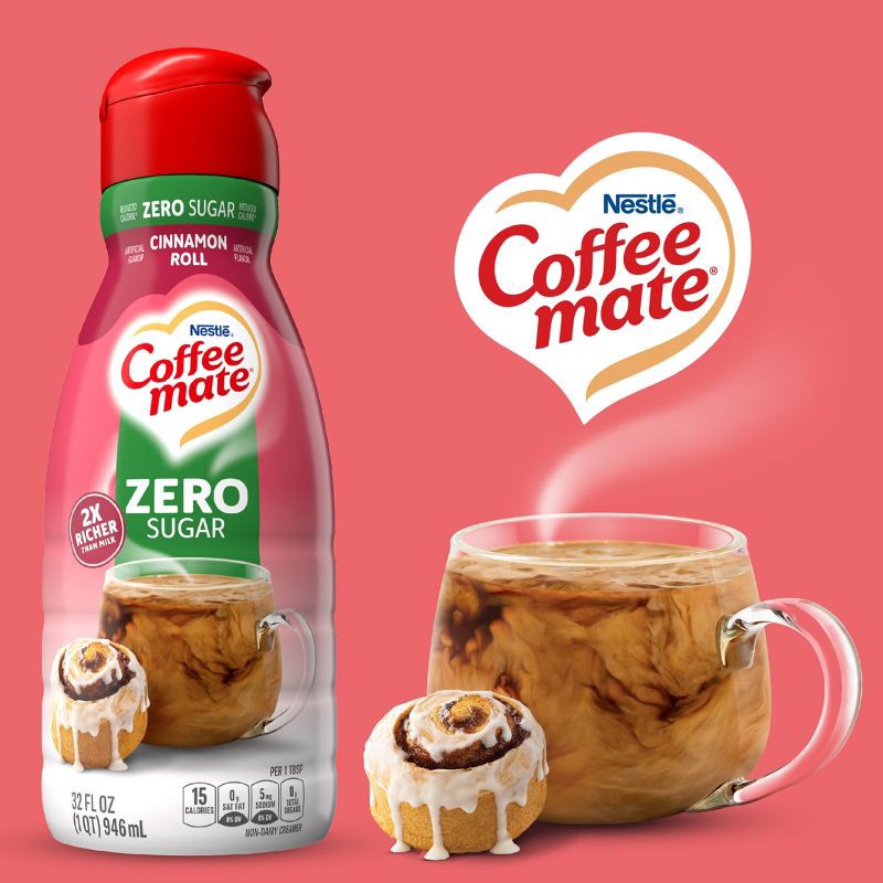 slide 2 of 11, Coffee mate Zero Sugar Cinnamon Roll Coffee Creamer - 32 fl oz, 32 fl oz