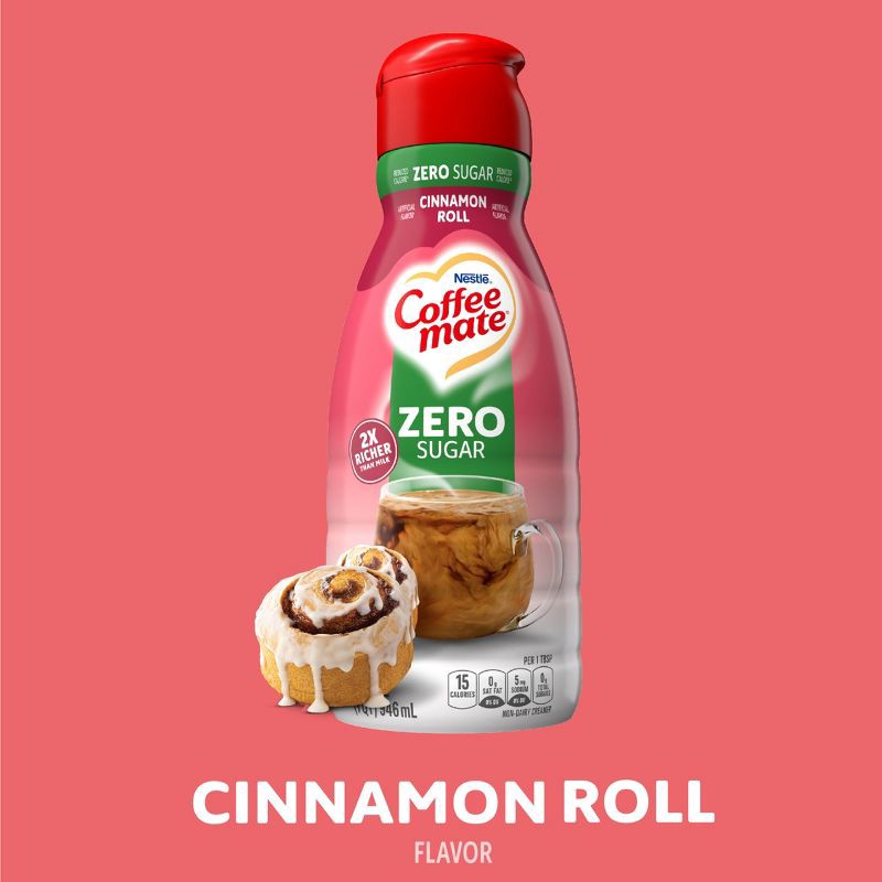 slide 3 of 11, Coffee mate Zero Sugar Cinnamon Roll Coffee Creamer - 32 fl oz, 32 fl oz