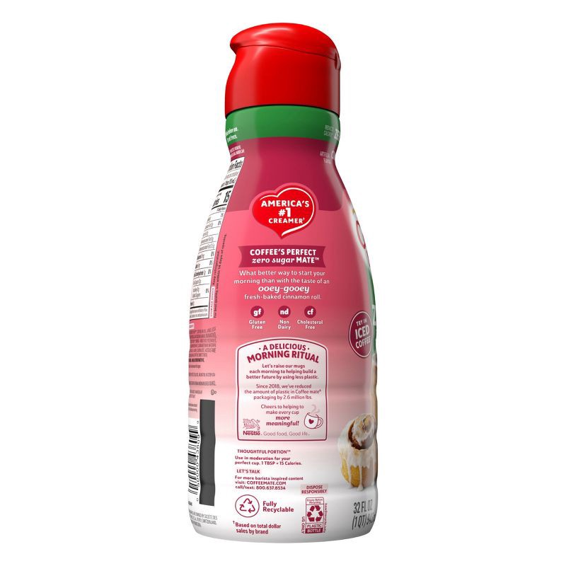 slide 9 of 11, Coffee mate Zero Sugar Cinnamon Roll Coffee Creamer - 32 fl oz, 32 fl oz