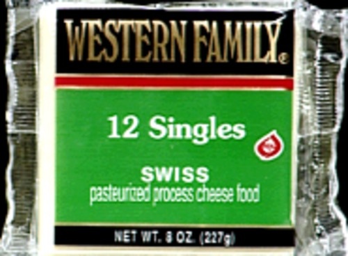 slide 1 of 1, Western Family Swiss Singles Process Chees, 8 oz