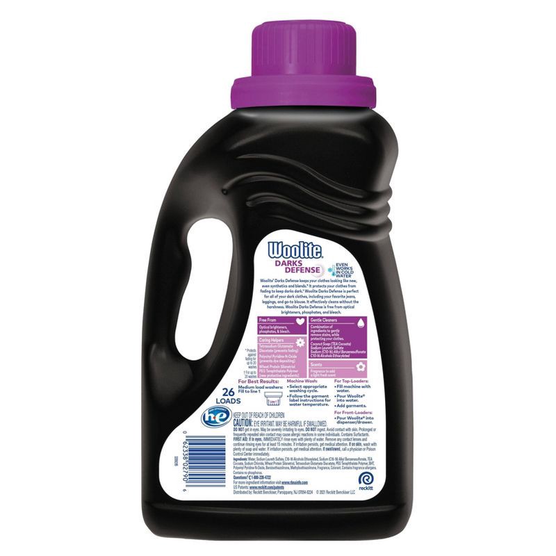 slide 2 of 8, Woolite Floral Scented Darks Liquid Laundry Detergent 26 Loads - 40 fl oz, 40 oz