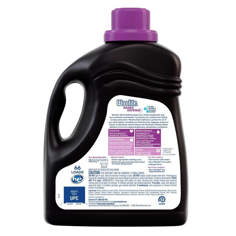 slide 2 of 8, Woolite Floral Scented Darks Liquid Laundry Detergent 66 Loads - 100 fl oz, 100 fl oz