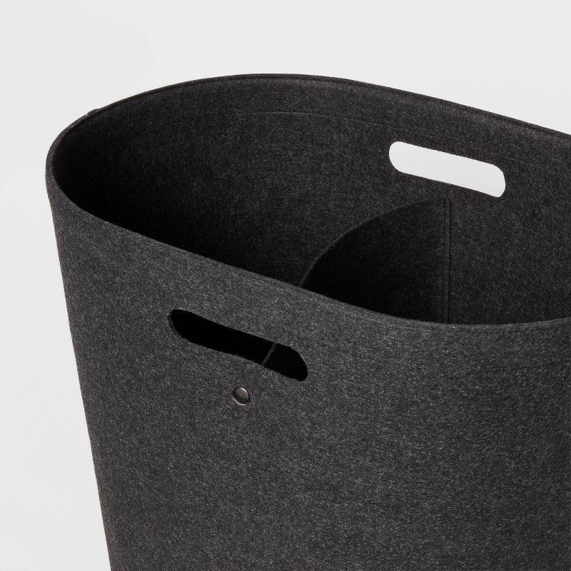 slide 3 of 3, Felt Double Hamper Charcoal - Brightroom™: Polyester, 6000 Volume, Adjustable, Open-Top, No Assembly Required, 1 ct