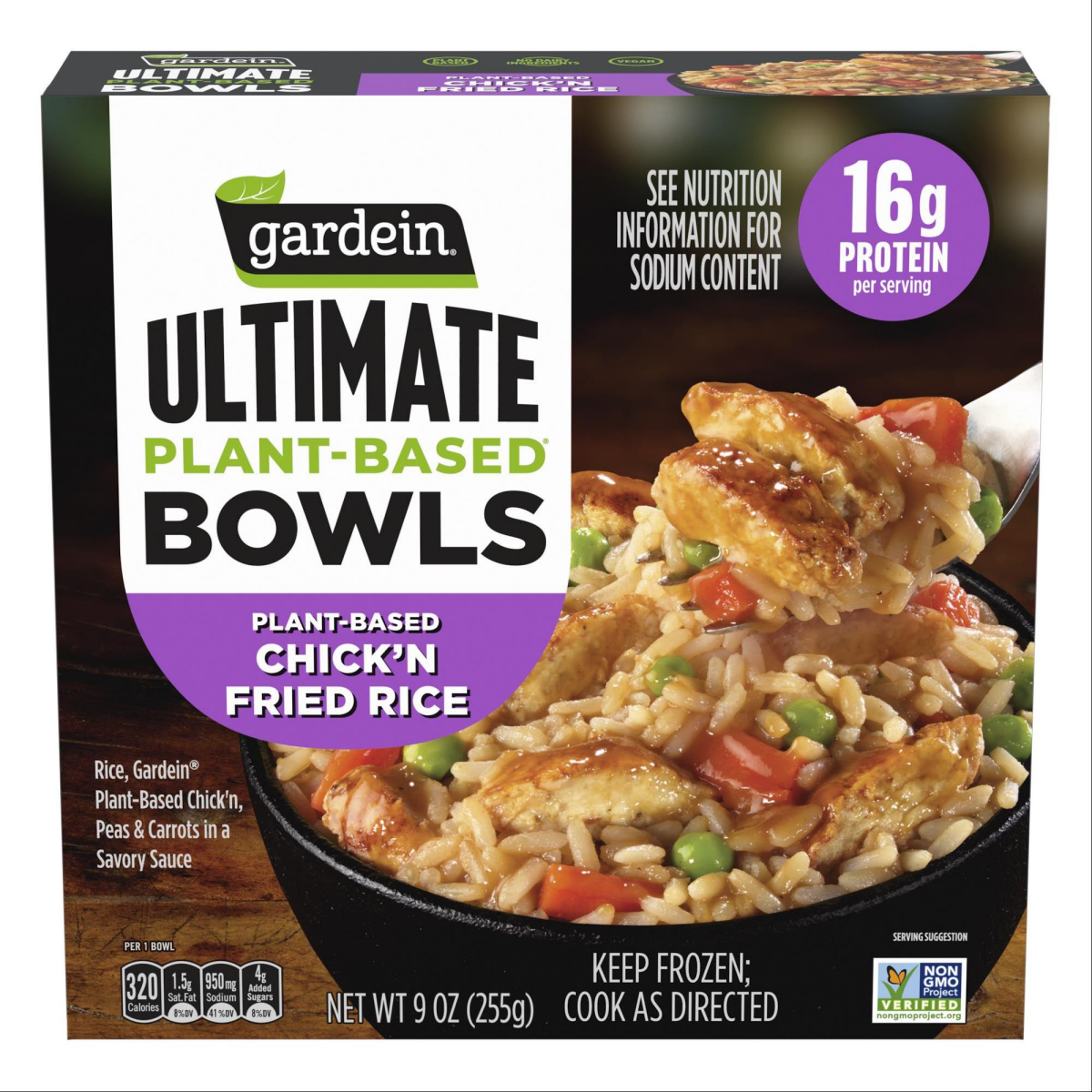 slide 1 of 4, Gardein Ultimate Plant-Based Chick'n Fried Rice Bowl, Frozen Meal, 9 oz., 9 oz