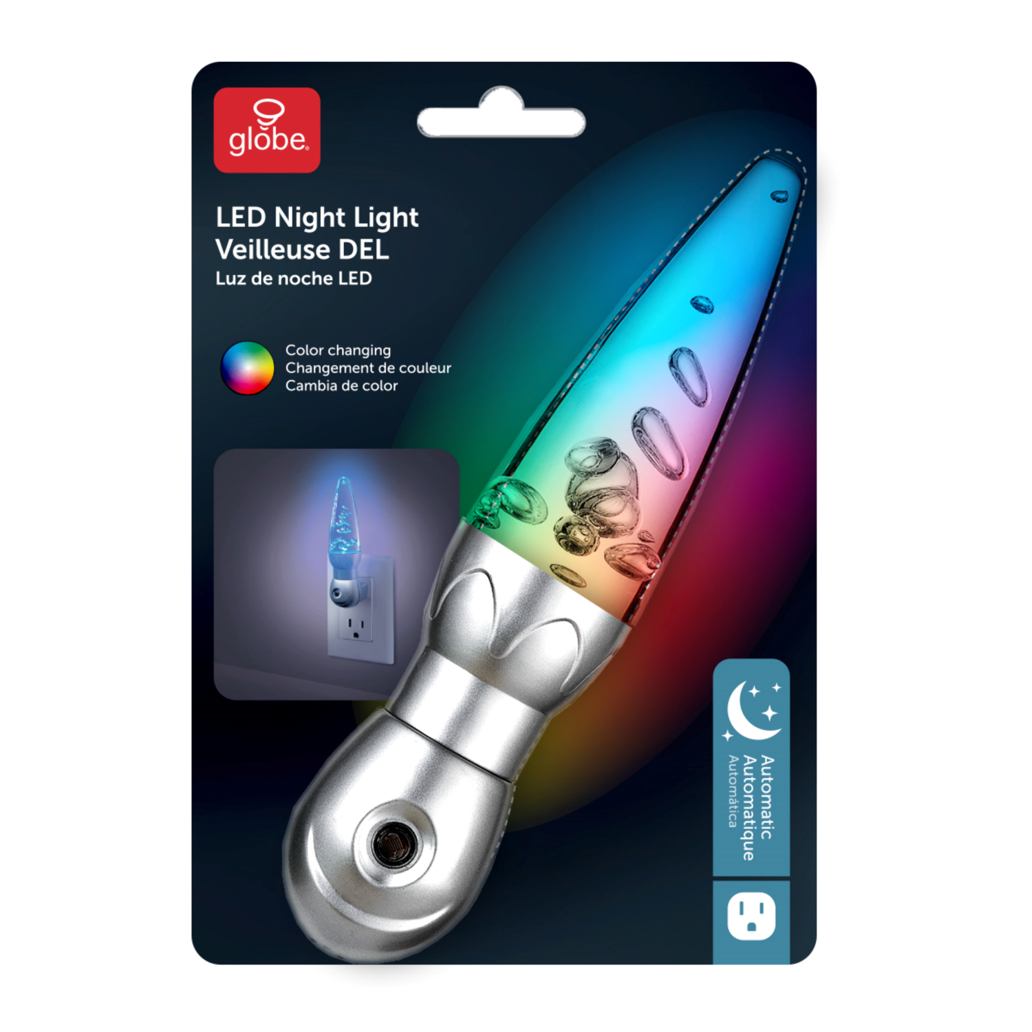 slide 1 of 1, Globe Lava Lamp Nightlight LED Color Changing Automatic, 1 ct