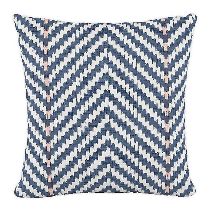 slide 1 of 3, Skyline Furniture Broken Twill Square Throw Pillow - Navy/Blush, 1 ct