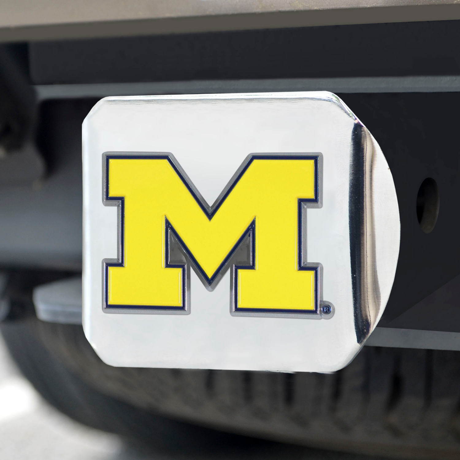 slide 2 of 2, Fanmats Chrome Hitch Cover Michigan, 1 ct