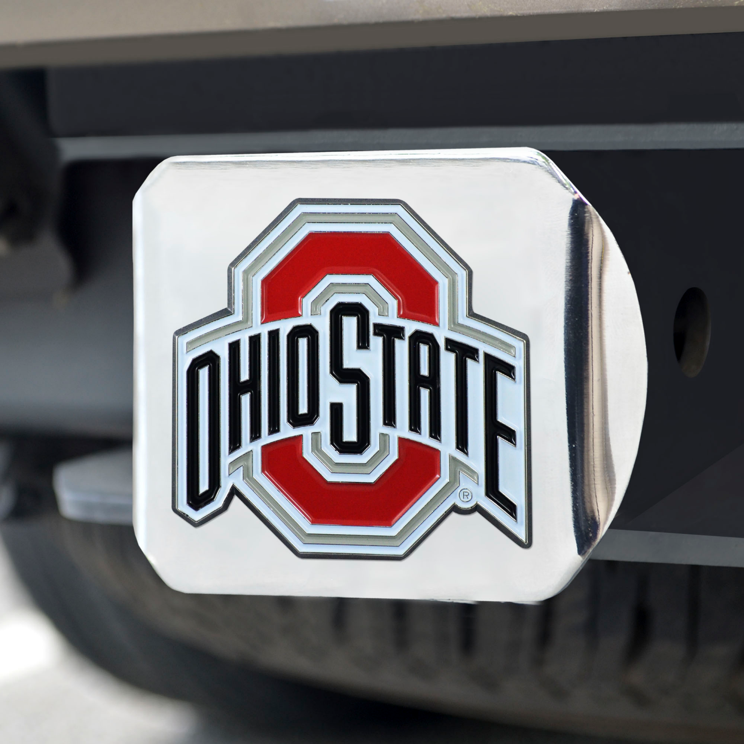 slide 2 of 2, Fanmats Chrome Hitch Cover Ohio State, 1 ct
