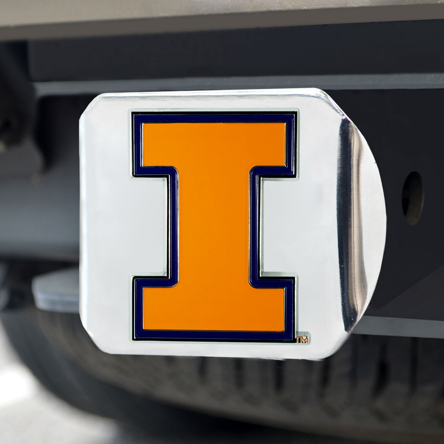 slide 2 of 2, Fanmats Chrome Hitch Cover Illinois, 1 ct