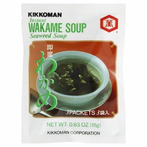 slide 1 of 1, Kikkoman Instant Wakame Soup Seaweed Soup Packets - 3-.21Oz, 0.63 oz