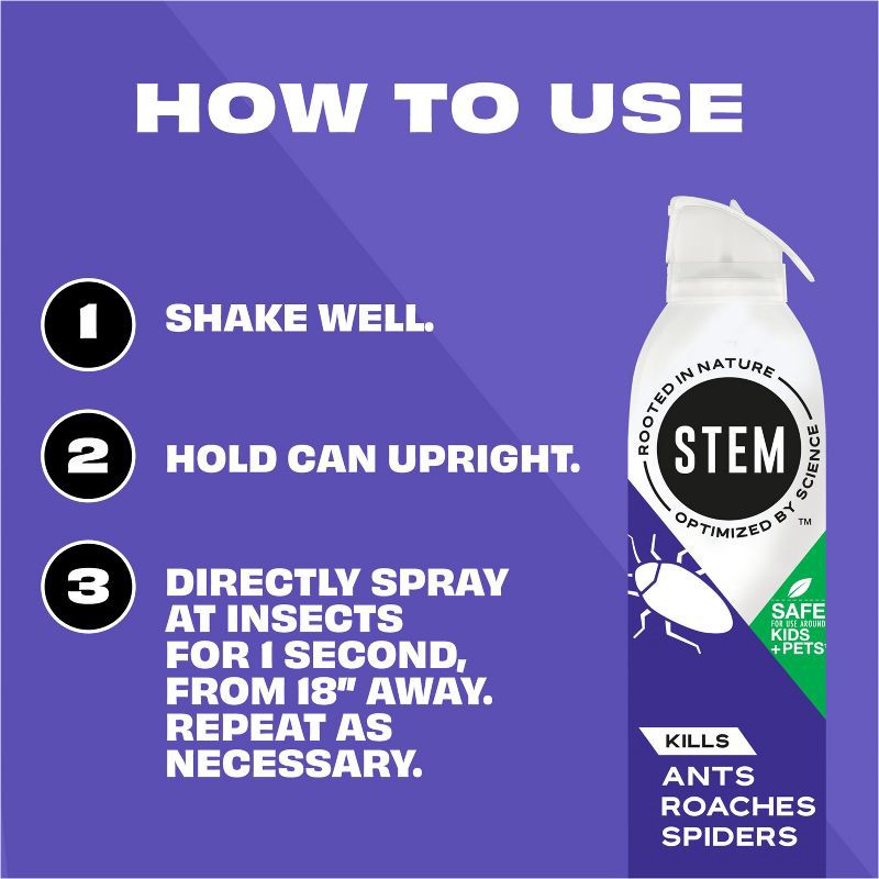 slide 5 of 11, STEM Ant-Roach-Spider Indoor Insect Killer Bug Spray - 10oz, 10 oz