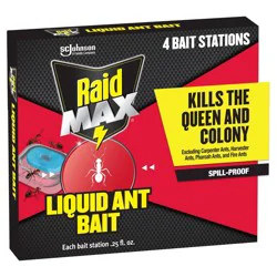 Raid Max Liquid Ant Bait Indoor Ant Trap - 4ct: Kills Ants, Indoor Use, 2.8" Depth