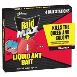 Raid Max Liquid Ant Bait Indoor Ant Trap - 4ct: Kills Ants, Indoor Use, 2.8" Depth