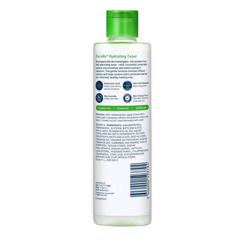 slide 15 of 17, CeraVe Hydrating Toner for Face, Alcohol Free Facial Toner for Normal to Dry Skin - 6.8 fl oz, 6.8 fl oz