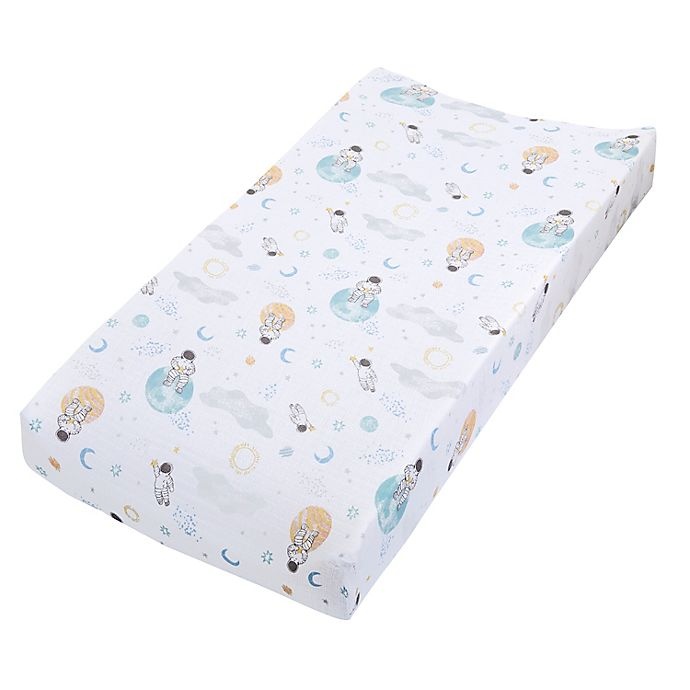 slide 1 of 2, aden + anais Space Changing Pad Cover - Blue, 1 ct