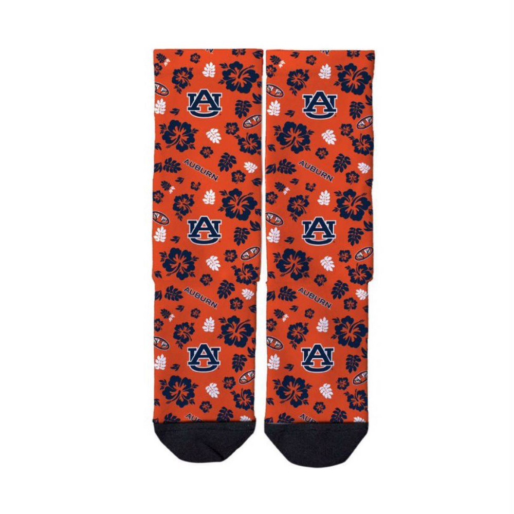 slide 2 of 2, NCAA Auburn Tigers Adult Tropical Classic Crew Socks, 1 ct