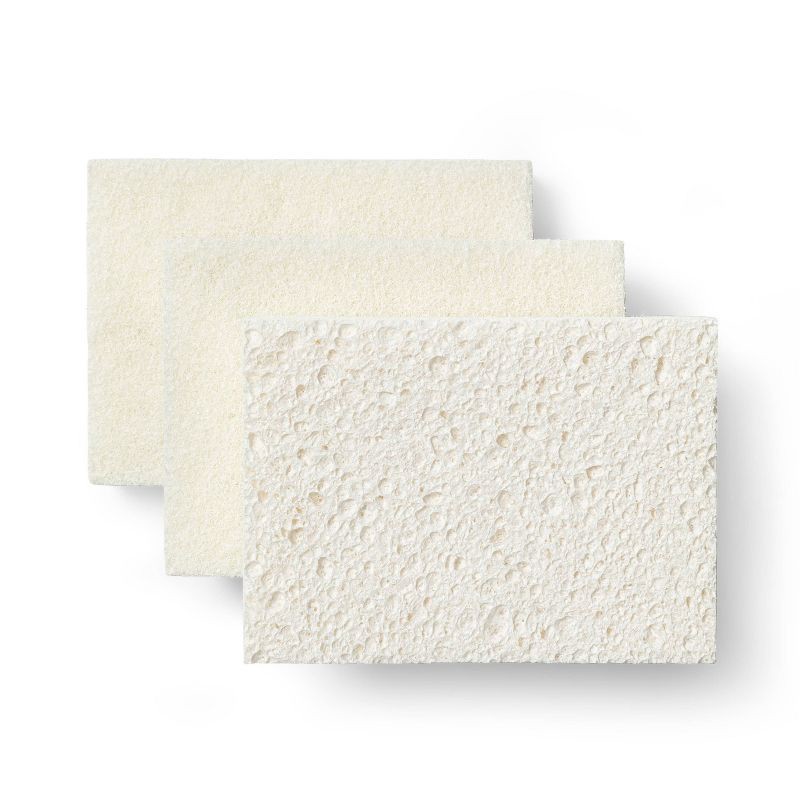 slide 3 of 3, Natural Heavy Duty Scrubber Sponges - 3ct - Everspring™, 3 ct