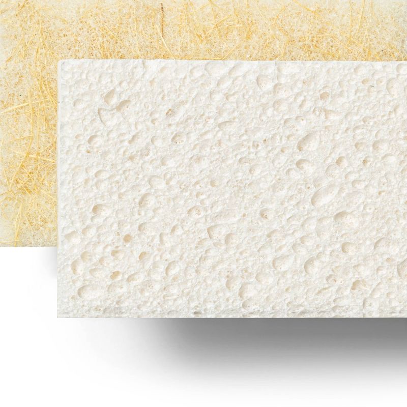 slide 2 of 3, Natural Non-Scratch Scrubber Sponges - 3ct - Everspring™, 3 ct