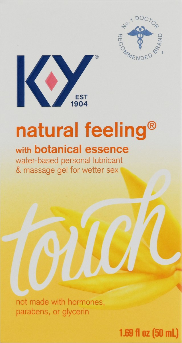 slide 6 of 9, K-Y Natural Feeling Lube with Botanical Essence, Personal Lubricant and Massage Gel, Water-Based Formula, Safe to Use with Silicone Toys and Condoms, For Men, Women and Couples, 1.69 FL OZ, 1.69 fl oz