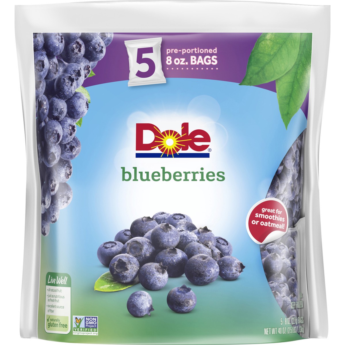 slide 6 of 9, Dole Blueberries Bags, 40 oz