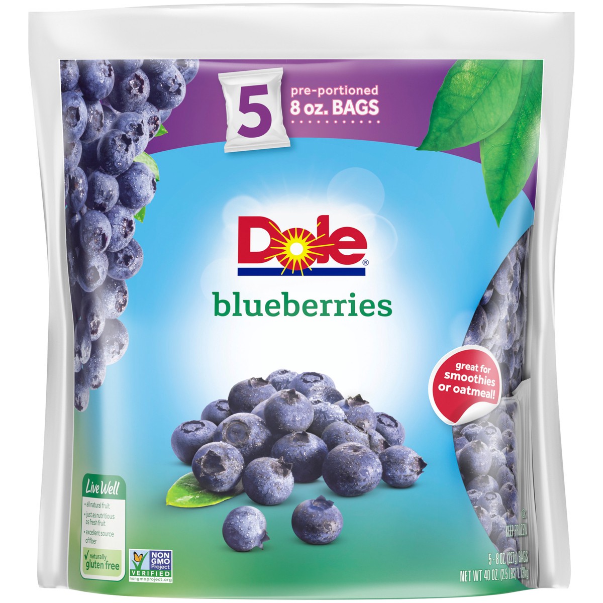 slide 1 of 9, Dole Blueberries Bags, 40 oz