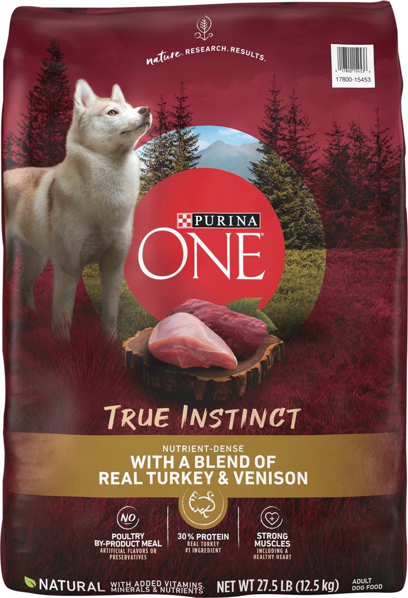 slide 2 of 8, Purina ONE True Instinct With A Blend Of Real Turkey and Venison Dry Dog Food - 27.5 lb. Bag, 27.5 lb