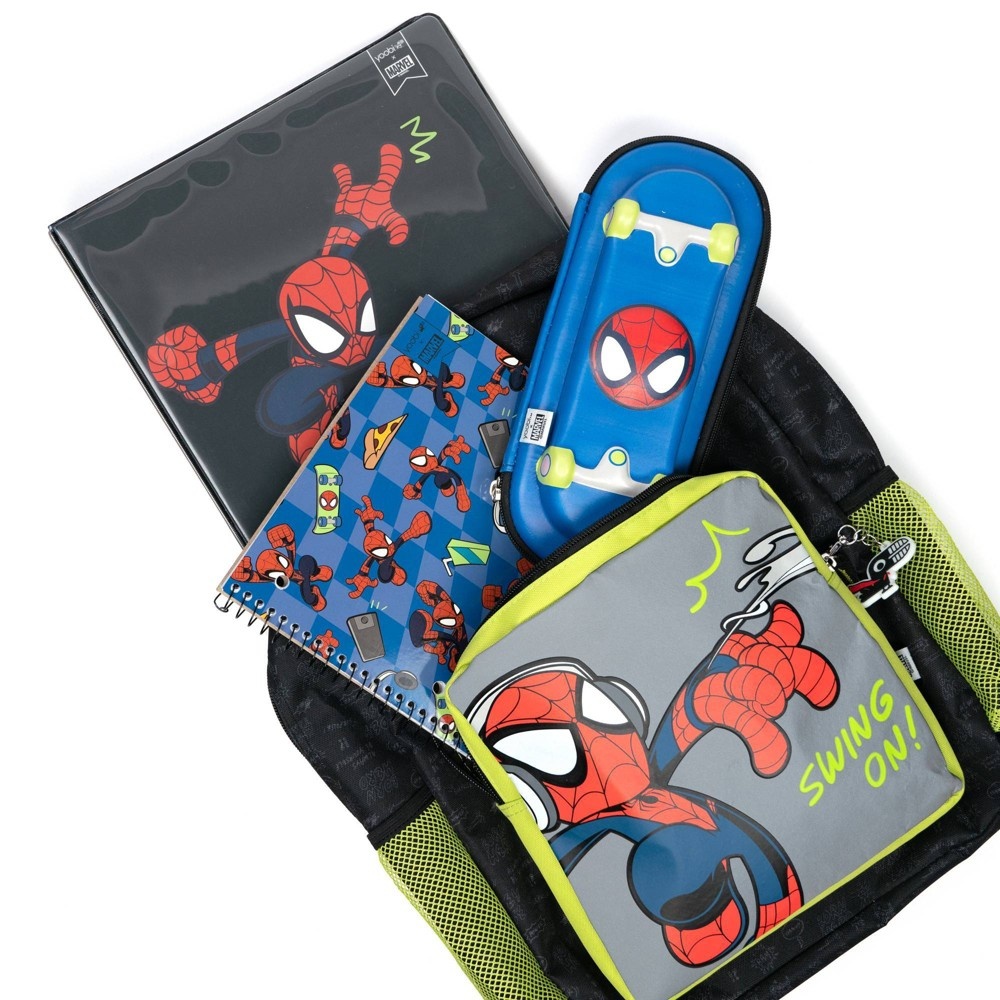 slide 6 of 7, Standard Spider-Man Swing On Kids' 19.7" Backpack Black - Yoobi, 1 ct