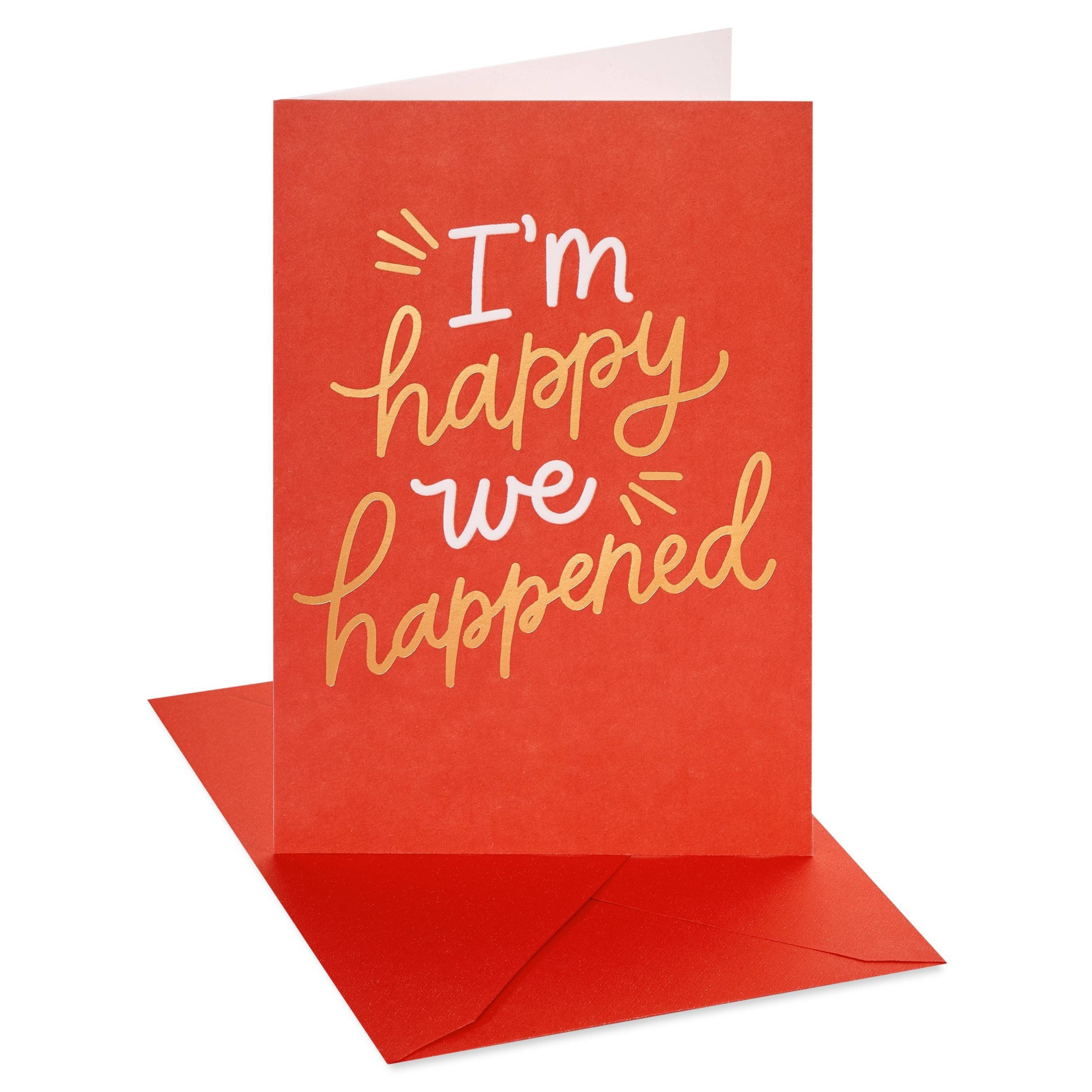 slide 1 of 5, Carlton Cards Valentine's Day Card Maxim Script Slanted Lettering, 1 ct