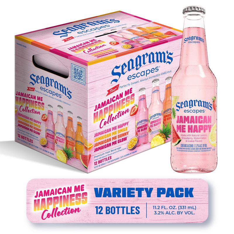 slide 4 of 11, Seagram's Escapes Seasonal Ice Variety Pack - 12/11.2 fl oz Bottle, 12/11.2 fl oz