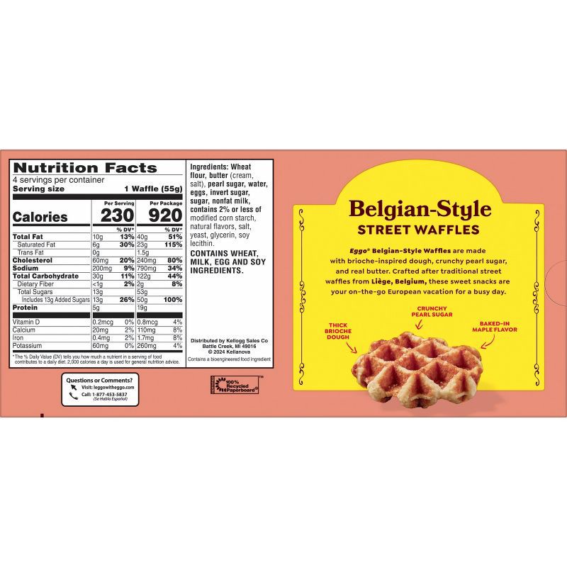 slide 7 of 9, Eggo Maple Liege Grab & Go Frozen Waffle - 7.76oz/4ct, 7.76 oz, 4 ct