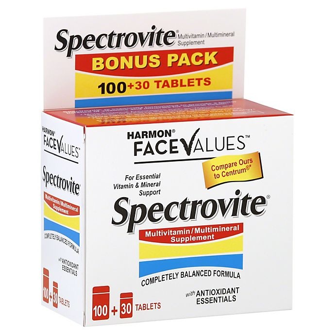 slide 1 of 1, Harmon Face Values Spectrovite Multivitamin/Multimineral Tablets, 130 ct