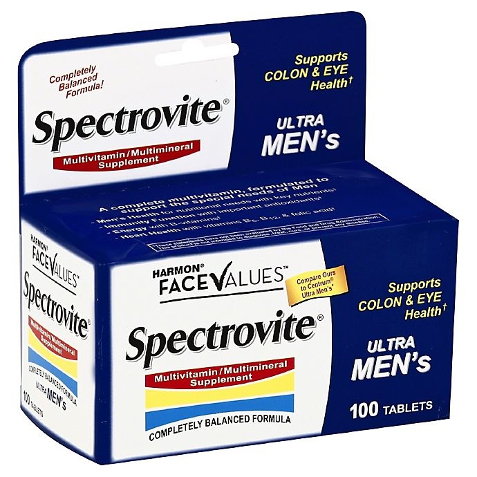 slide 1 of 1, Harmon Face Values Spectrovite Ultra Men's Tablets, 100 ct
