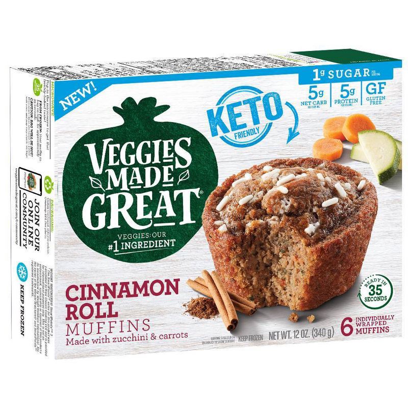 slide 1 of 5, Garden Lite Veggies Made Great Gluten Free Frozen Keto Cinnamon Roll Muffin - 12oz, 12 oz