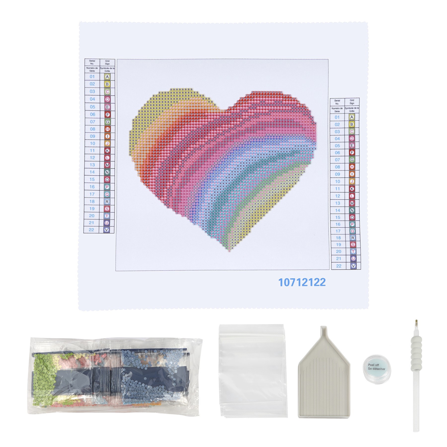 slide 3 of 4, Rainbow Heart Diamond Art Kit By Make Market, 8 in x 8 in