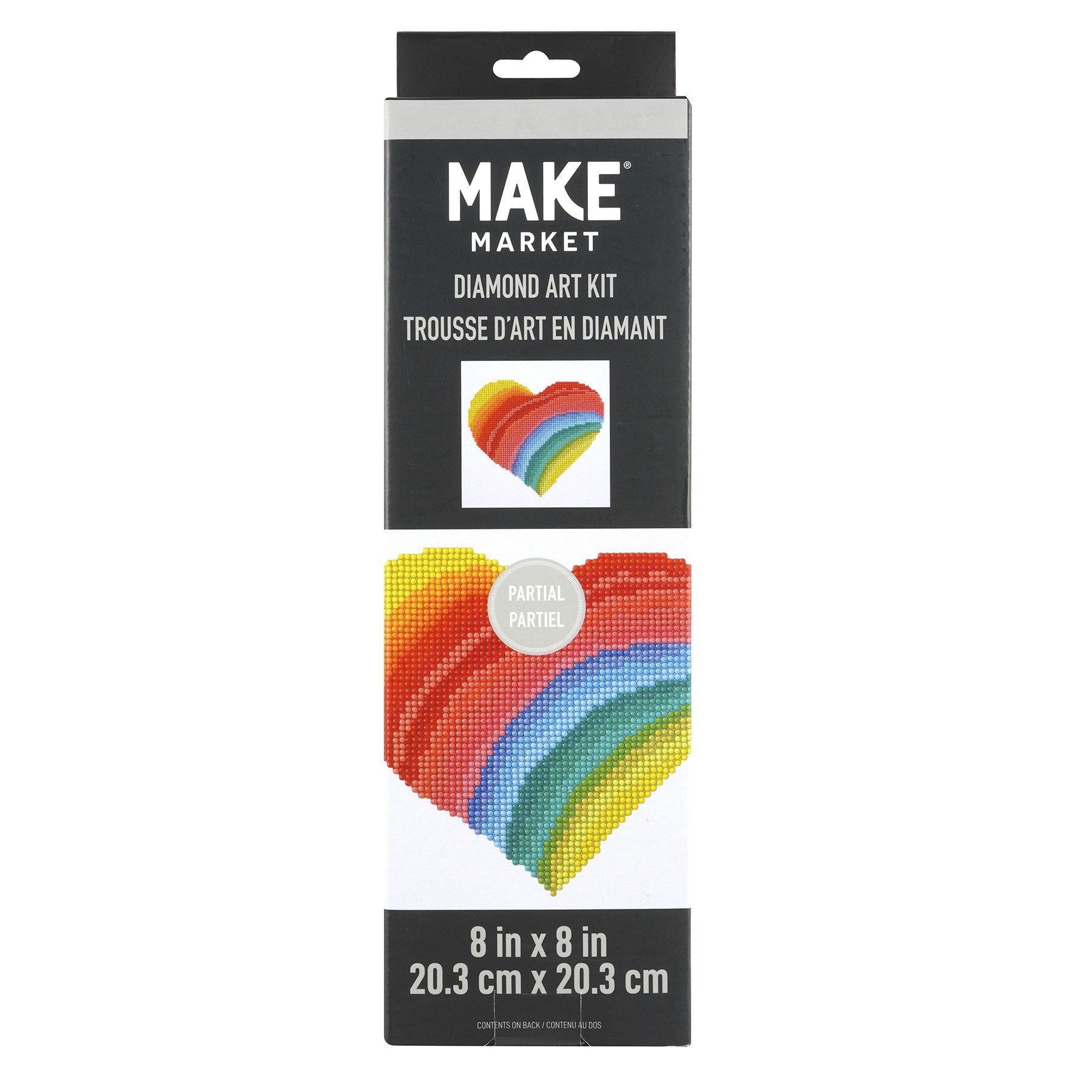 slide 4 of 4, Rainbow Heart Diamond Art Kit By Make Market, 8 in x 8 in
