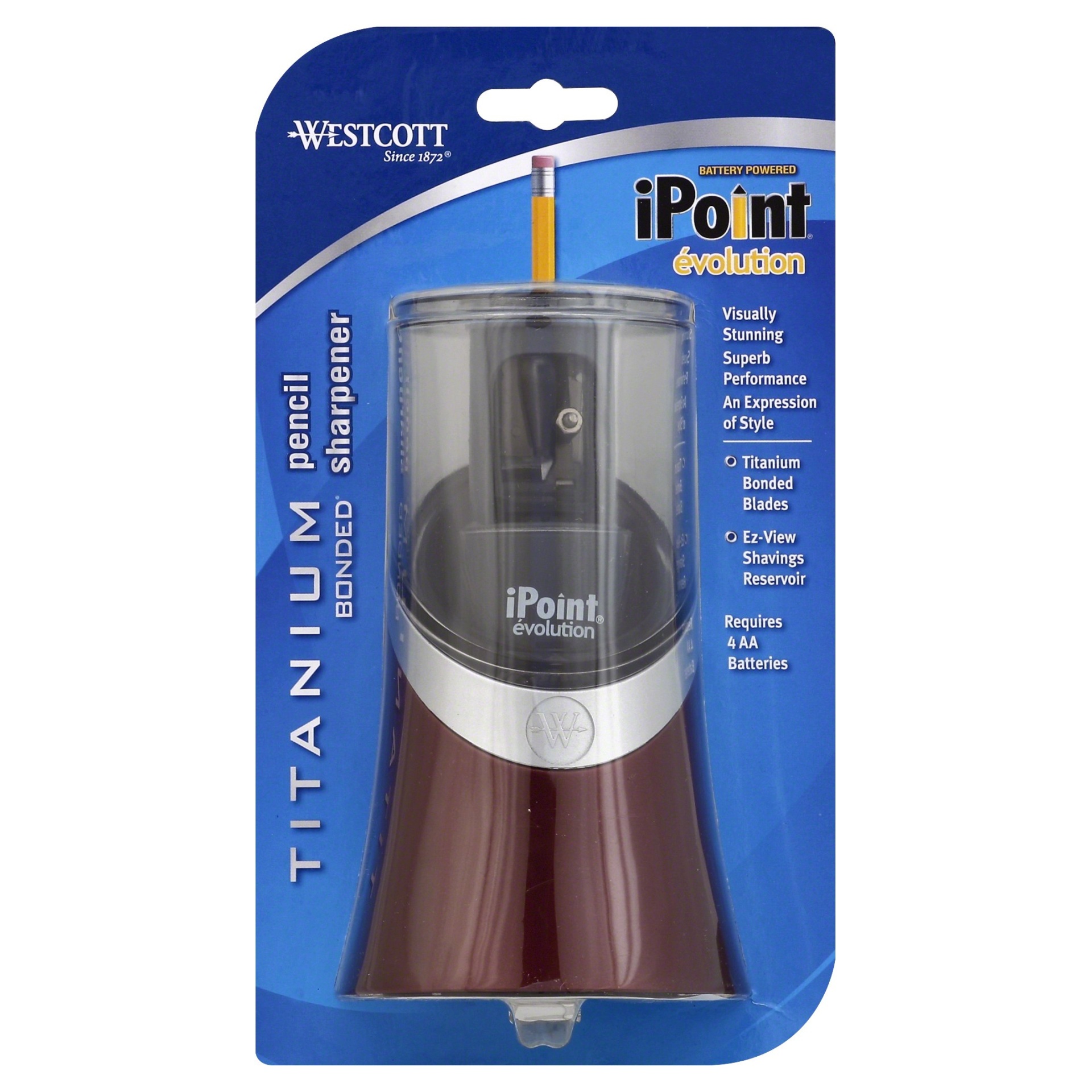 slide 1 of 1, Westcott iPoint Evolution Battery Pencil Sharpener, 1 ct