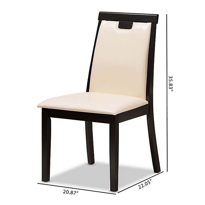 slide 6 of 6, Baxton Studio Faux Leather Upholstered Dining Chair - Beige/Brown, 1 ct