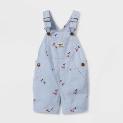 OshKosh B'gosh Toddler Girls' Cherry Print Shortalls - Blue 4T