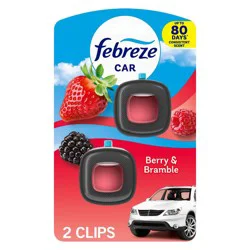 Febreze Car Air Freshener Vent Clip - Berry & Bramble - 0.13 fl oz/2pk