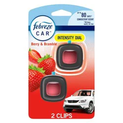Febreze Car Air Freshener Vent Clip - Berry & Bramble - 0.13 fl oz/2pk