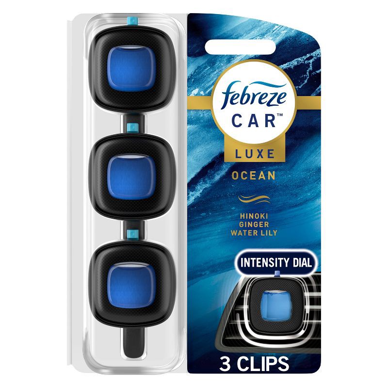 slide 1 of 12, Febreze Car Air Freshener Vent Clip - Ocean - 0.22 fl oz/3pk, 0.22 fl oz, 3 ct