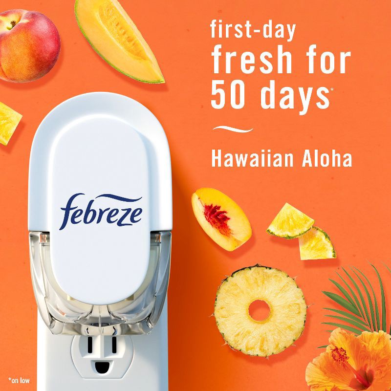 slide 3 of 15, Febreze Odor-Fighting Fade Defy Plug Air Freshener Refill - Hawaiian Aloha - 0.87 fl oz, 0.87 fl oz