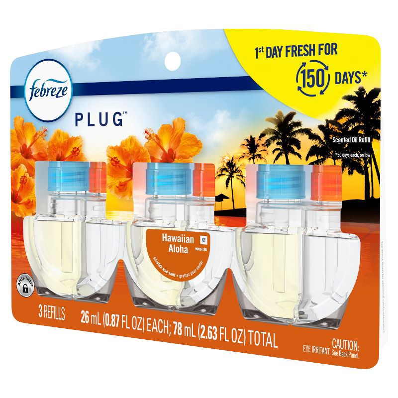 slide 14 of 15, Febreze Odor-Fighting Fade Defy Plug Air Freshener Refill - Hawaiian Aloha - 0.87 fl oz, 0.87 fl oz