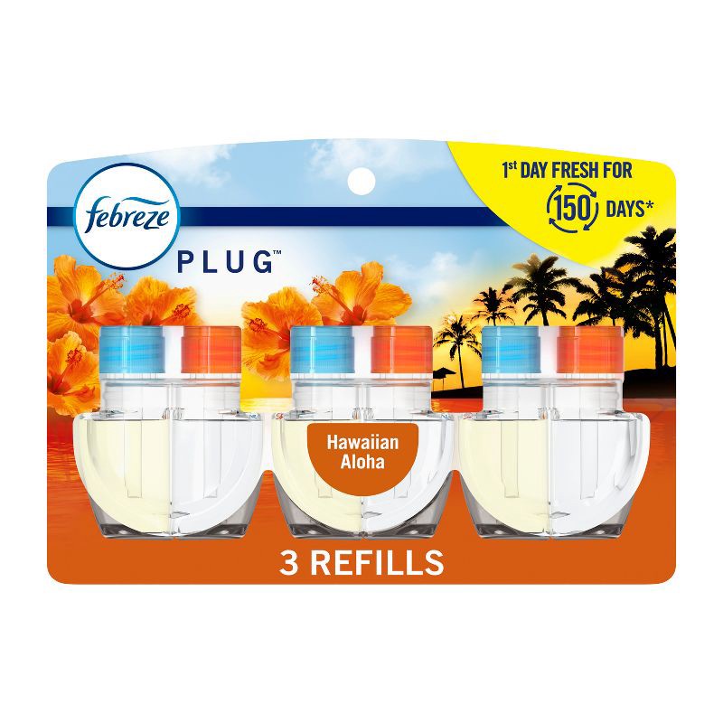 slide 1 of 15, Febreze Odor-Fighting Fade Defy Plug Air Freshener Refill - Hawaiian Aloha - 0.87 fl oz, 0.87 fl oz