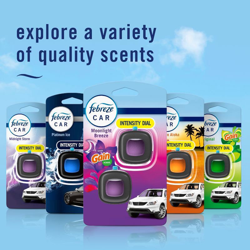 slide 9 of 11, Febreze Car Air Freshener Vent Clip - Gain Moonlight Breeze - 0.20 fl oz/3pk, 0.20 fl oz, 3 ct