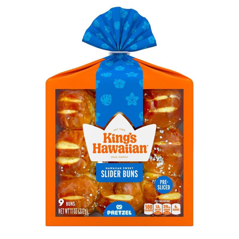 slide 1 of 6, King's Hawaiian Pretzel Slider Buns - 11oz/9ct, 11 oz, 9 ct