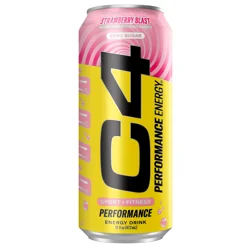 C4 Sport Performance Strawberry Blast Energy Drink, 16 fl oz can